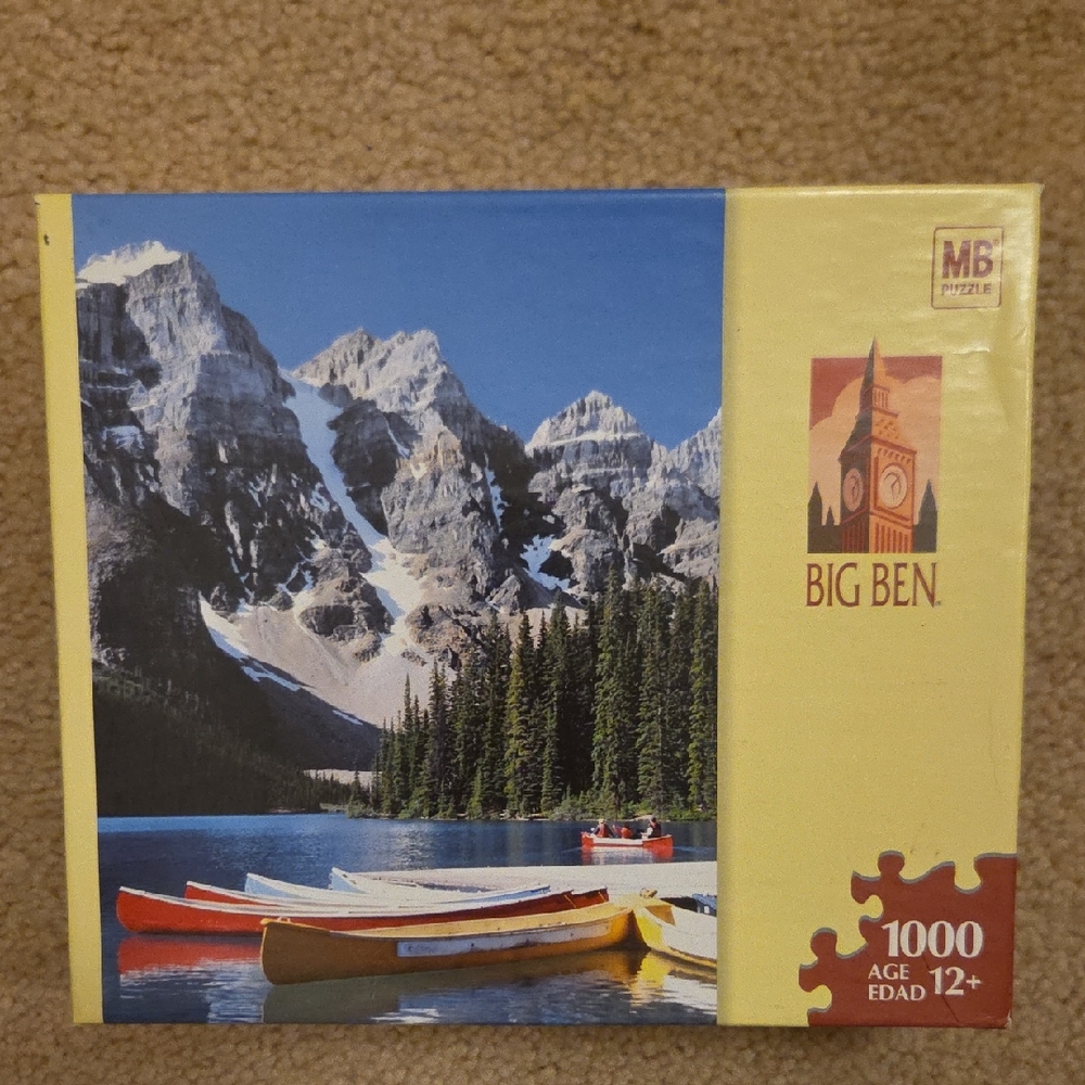 Big Ben 1000 Piece Puzzle with Mountain Lake Scene